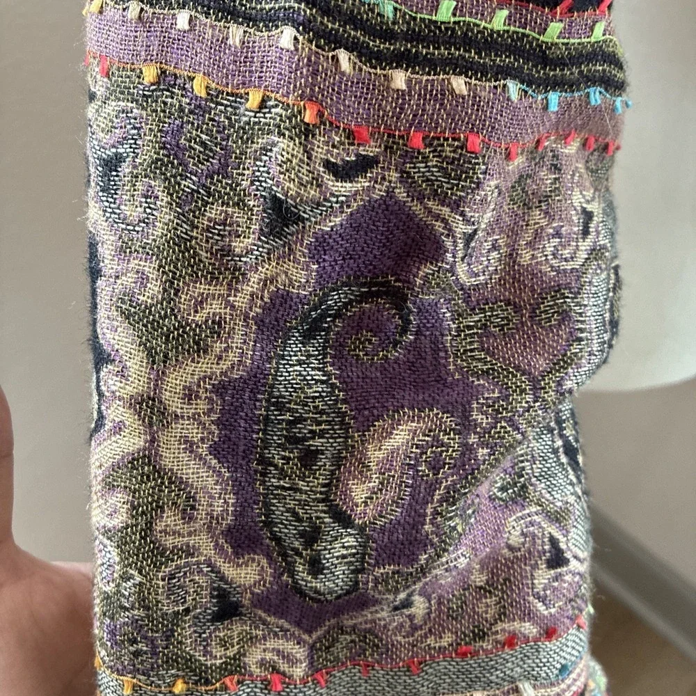Women's Pashmina  Silk Blend Scarf Wrap Shawl Paisley Embroidered Boho Festival